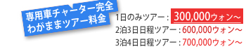 専用車チャーター完全わがままツアー料金